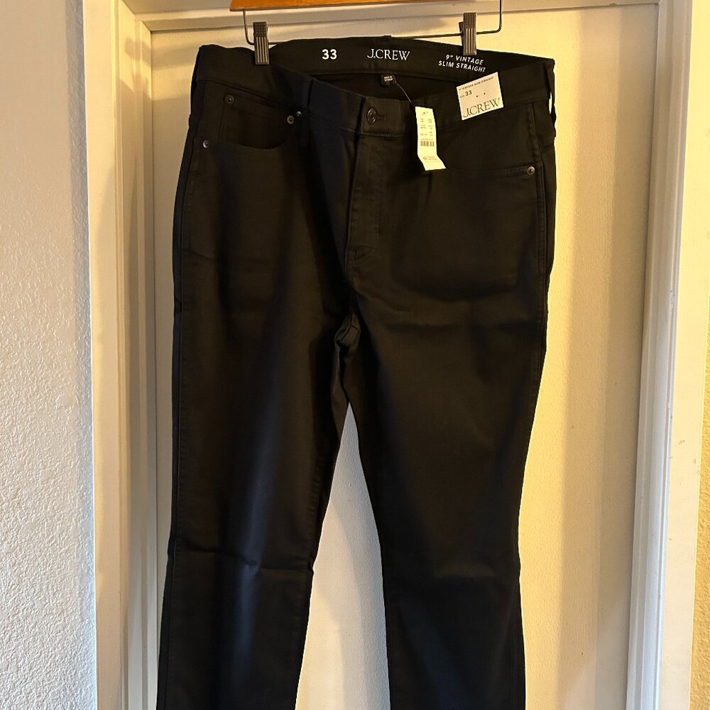 JCREW Black 9" Vintage Slim Straight Jean NWT